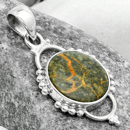 Natural Moroccan Yellow Jacket Jasper Pendant P-1639 SDP121387