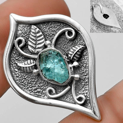 Natural Aqua Apatite Rough Madagascar Pendant P-1707 SDP121424