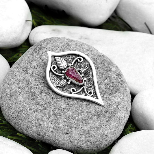 Natural Pink Tourmaline Rough Pendant P-1707 SDP121433