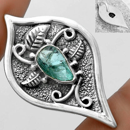 Natural Aqua Apatite Rough Madagascar Pendant P-1707 SDP121435