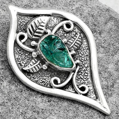 Natural Aqua Apatite Rough Madagascar Pendant P-1707 SDP121435