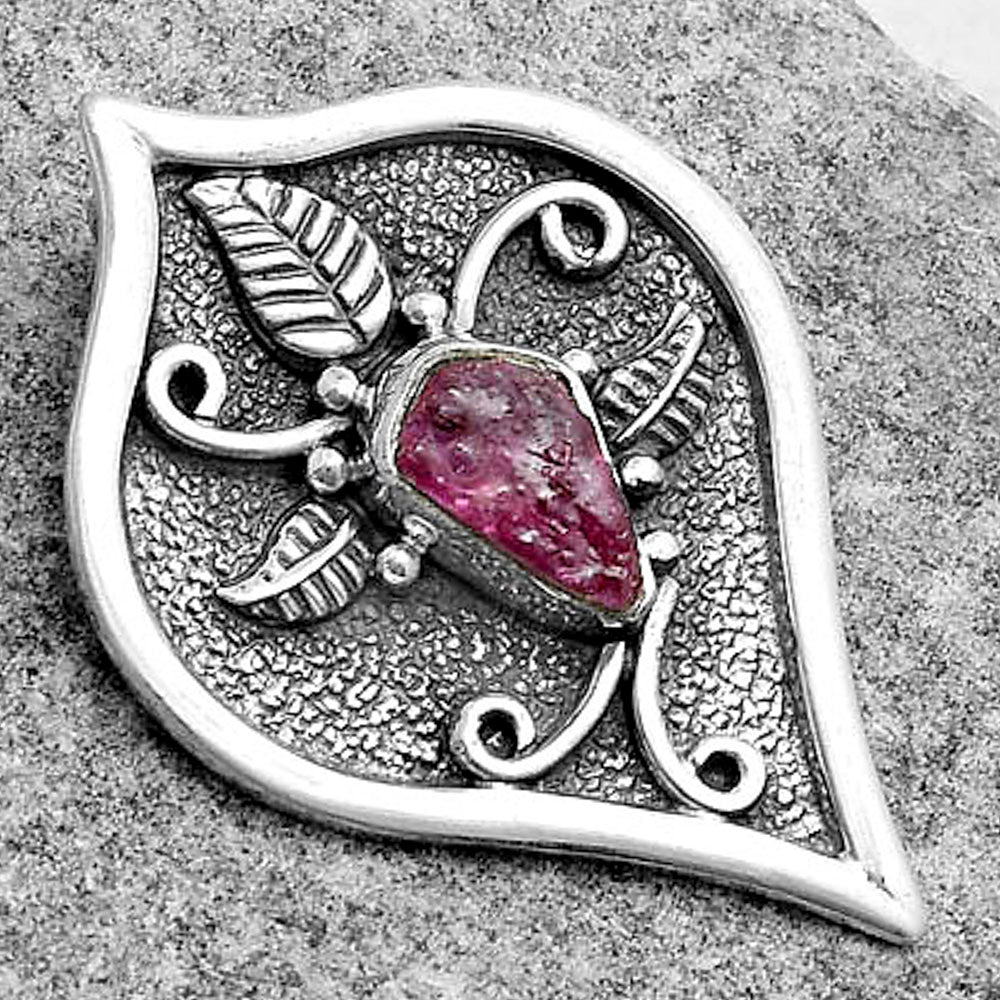 Natural Pink Tourmaline Rough Pendant P-1707 SDP121438