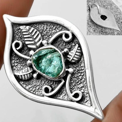 Natural Aqua Apatite Rough Madagascar Pendant P-1707 SDP121458