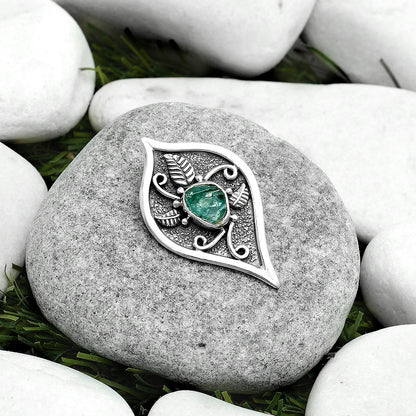 Natural Aqua Apatite Rough Madagascar Pendant P-1707 SDP121458