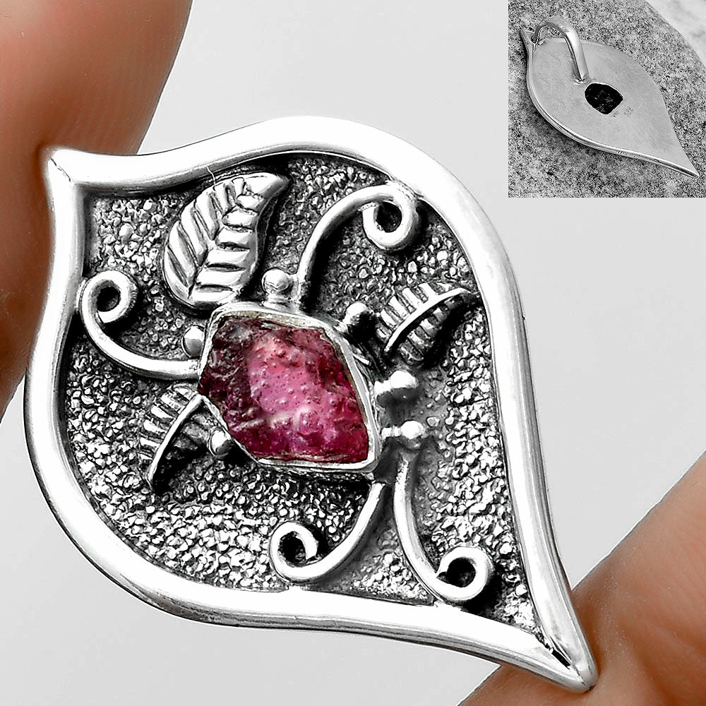 Natural Pink Tourmaline Rough Pendant P-1707 SDP121464