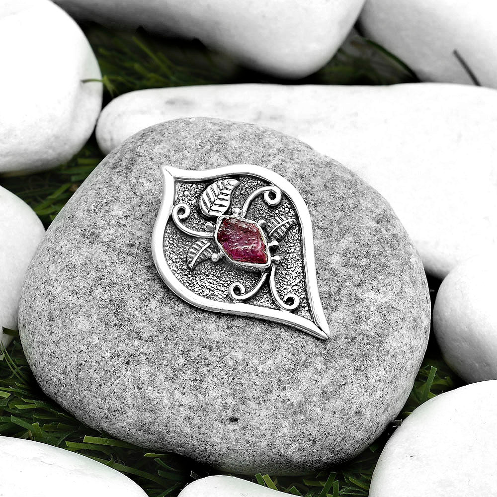 Natural Pink Tourmaline Rough Pendant P-1707 SDP121464