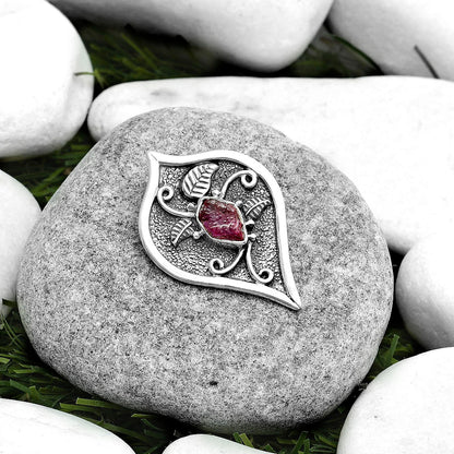 Natural Pink Tourmaline Rough Pendant P-1707 SDP121464