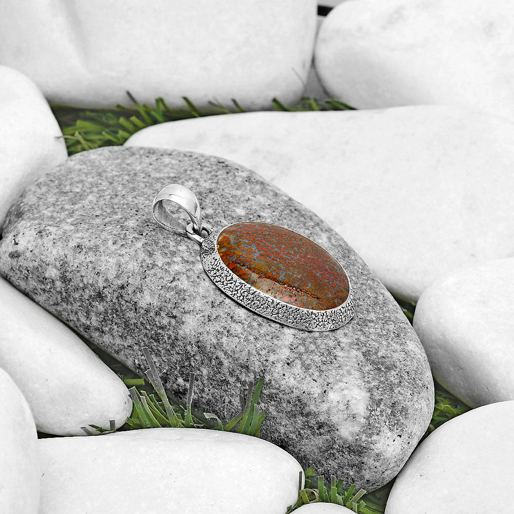 Natural Red Moss Agate Pendant P-1538 SDP121500