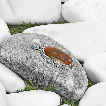 Natural Red Moss Agate Pendant P-1538 SDP121502