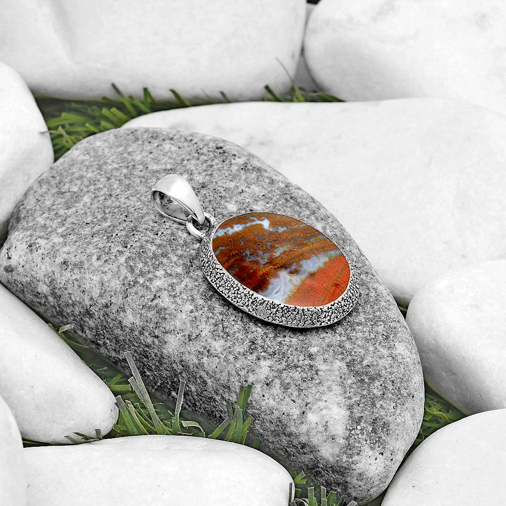 Natural Red Moss Agate Pendant P-1538 SDP121514