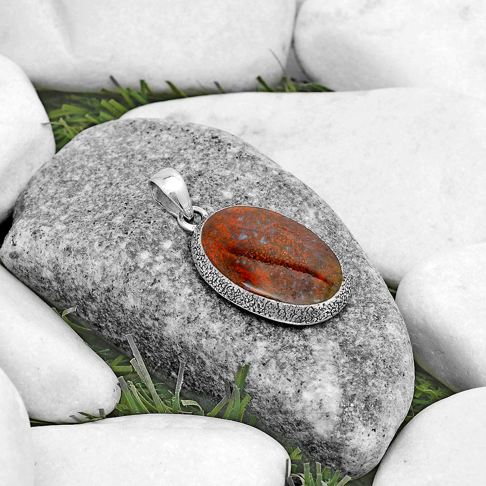 Natural Red Moss Agate Pendant P-1538 SDP121515
