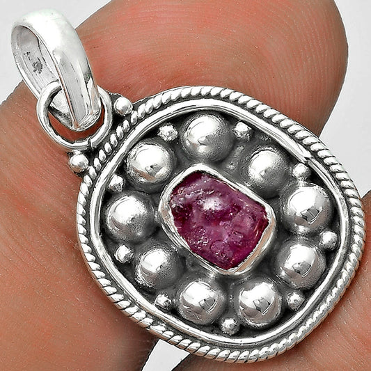 Bali Design - Pink Tourmaline Rough Pendant P-1713 SDP121519