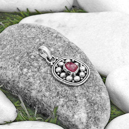 Bali Design - Pink Tourmaline Rough Pendant P-1713 SDP121519