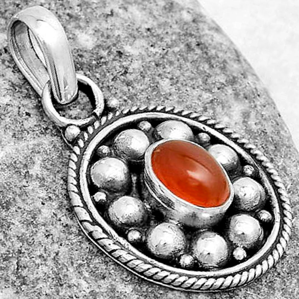 Bali Design - Natural Carnelian Pendant P-1713 SDP121521