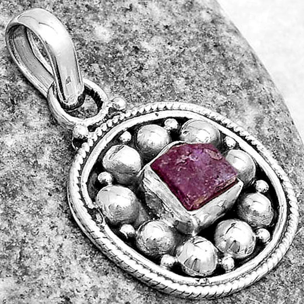 Bali Design - Pink Tourmaline Rough Pendant P-1713 SDP121530