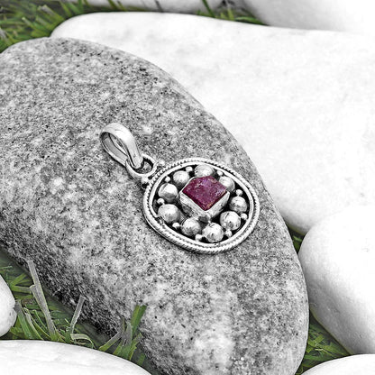 Bali Design - Pink Tourmaline Rough Pendant P-1713 SDP121530