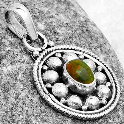 Bali Design - Black Ethiopian Opal Pendant P-1713 SDP121532