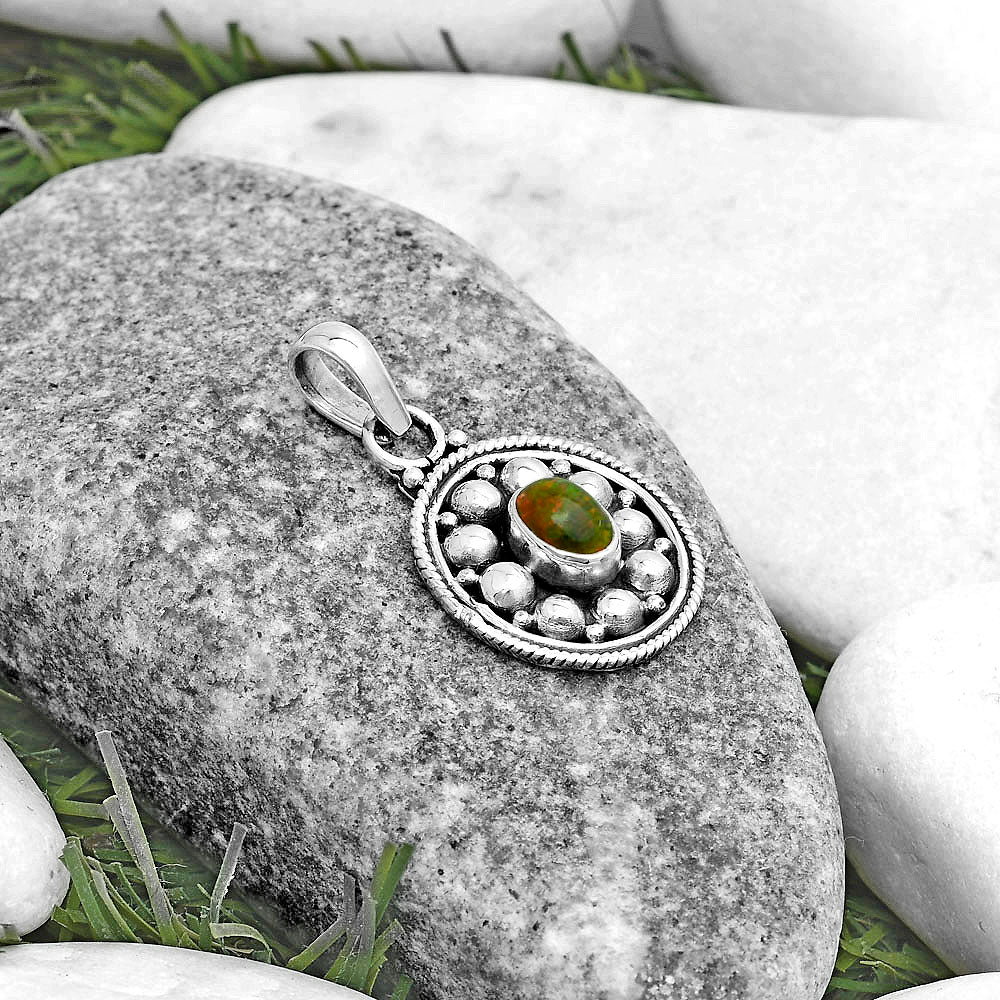 Bali Design - Black Ethiopian Opal Pendant P-1713 SDP121532