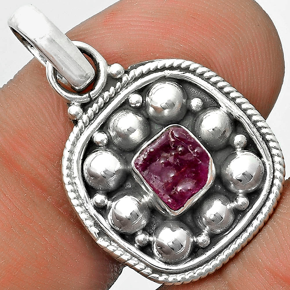 Bali Design - Pink Tourmaline Rough Pendant P-1713 SDP121543