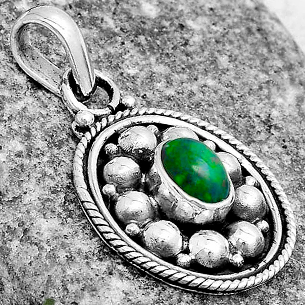 Bali Design - Black Ethiopian Opal Pendant P-1713 SDP121544