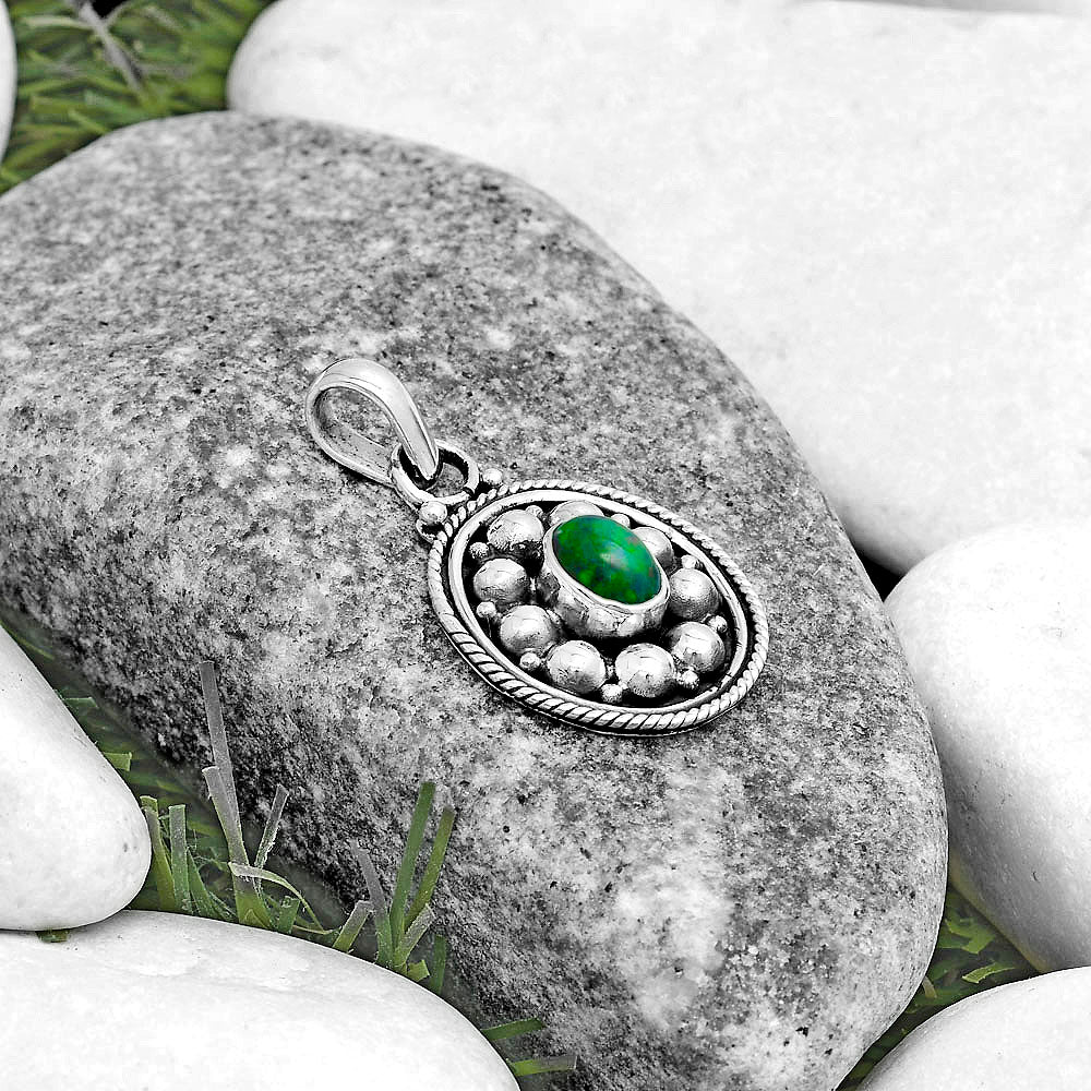 Bali Design - Black Ethiopian Opal Pendant P-1713 SDP121544