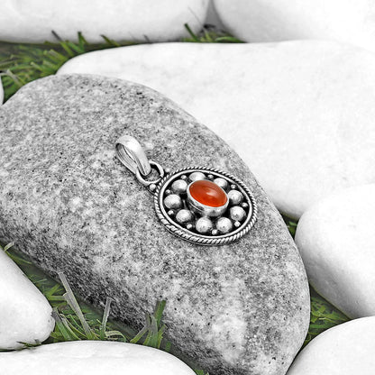 Bali Design - Natural Carnelian Pendant P-1713 SDP121552