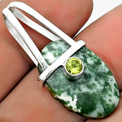 Natural Dioptase & Peridot Pendant P-1563 SDP121572