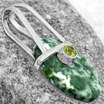 Natural Dioptase & Peridot Pendant P-1563 SDP121572