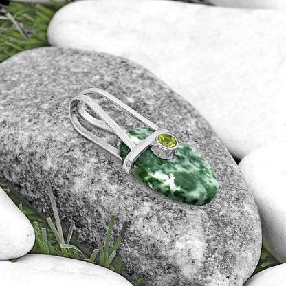 Natural Dioptase & Peridot Pendant P-1563 SDP121572