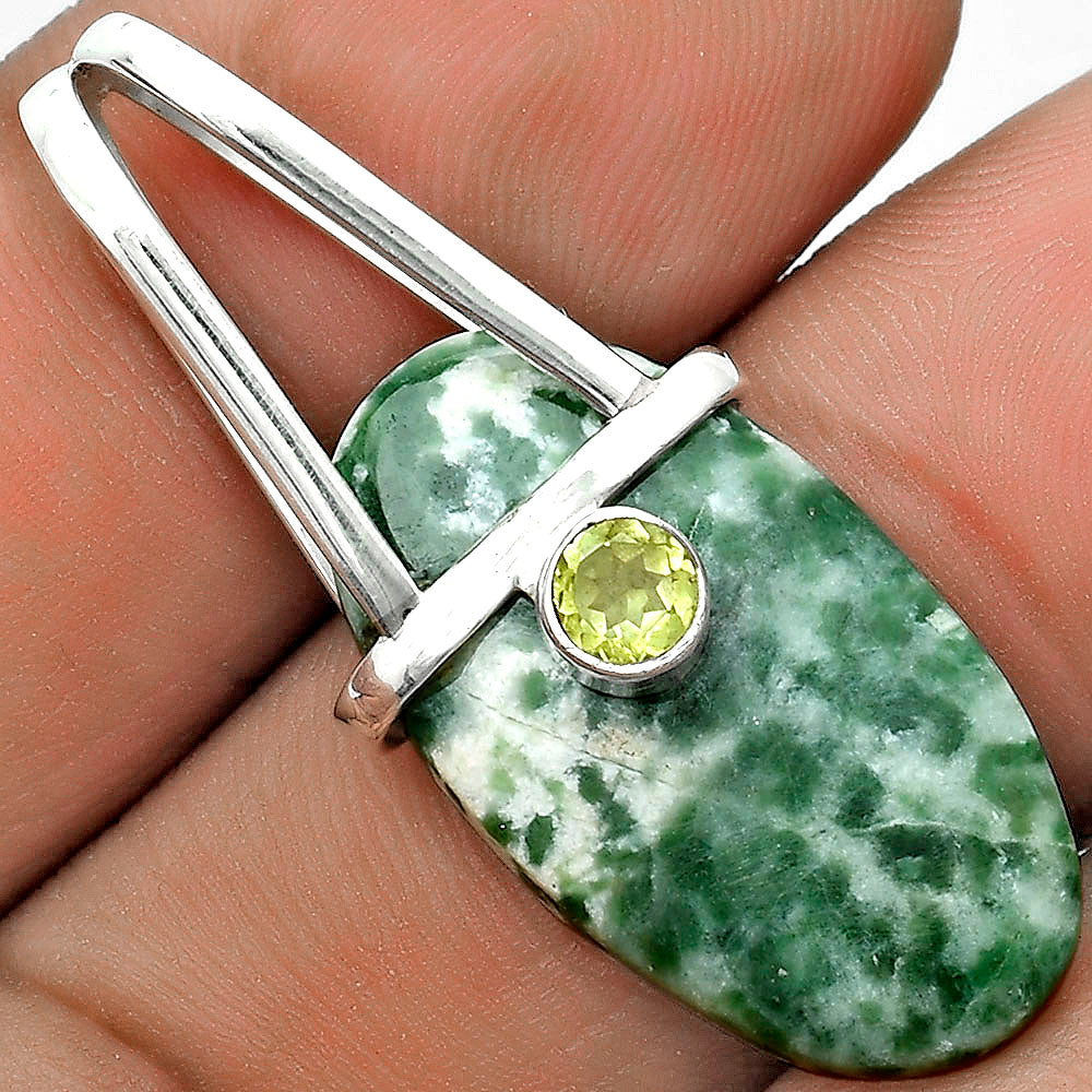 Natural Dioptase & Peridot Pendant P-1563 SDP121585