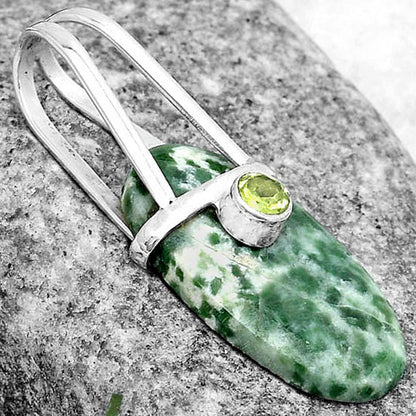 Natural Dioptase & Peridot Pendant P-1563 SDP121585