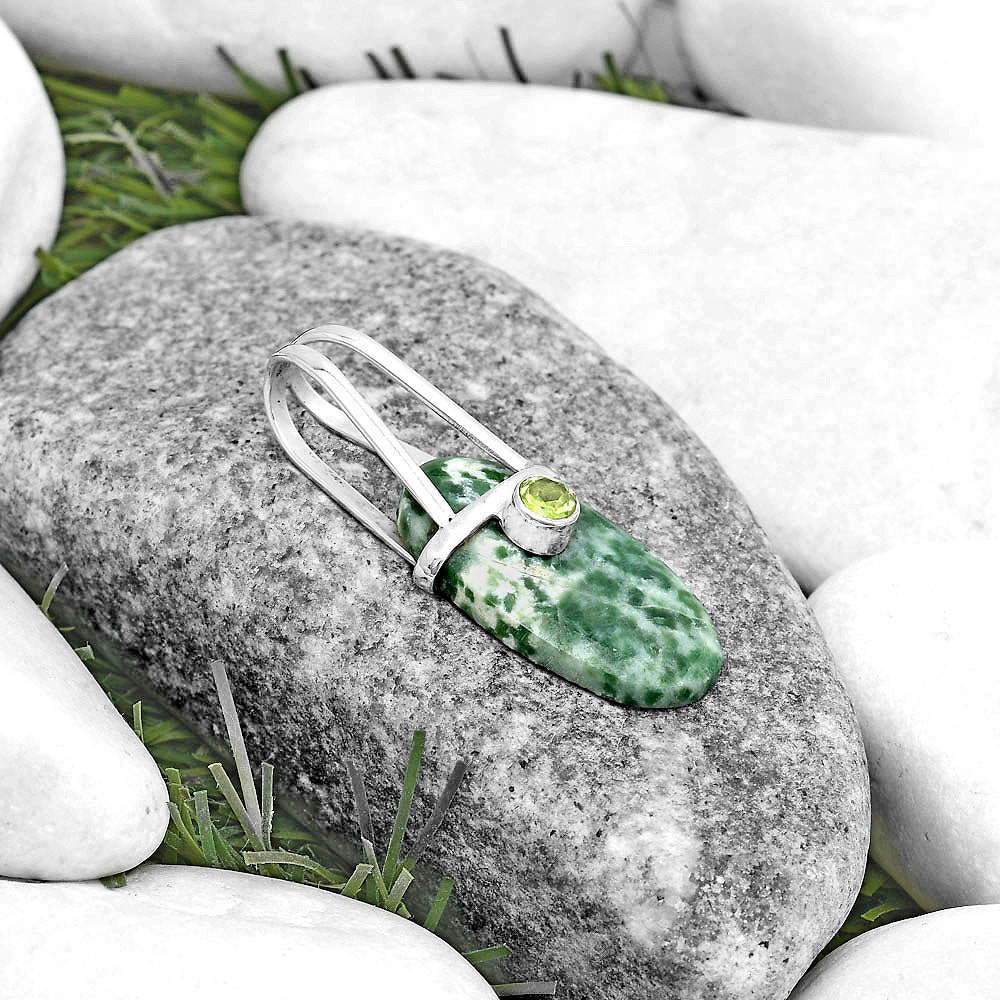 Natural Dioptase & Peridot Pendant P-1563 SDP121585