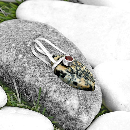 Russian Honey Dendrite Opal & Garnet Pendant P-1563 SDP121590