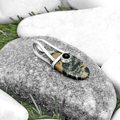 Russian Honey Dendrite Opal & Black Onyx Pendant P-1563 SDP121595