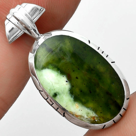 Natural Chrome Chalcedony Pendant P-1667 SDP121656