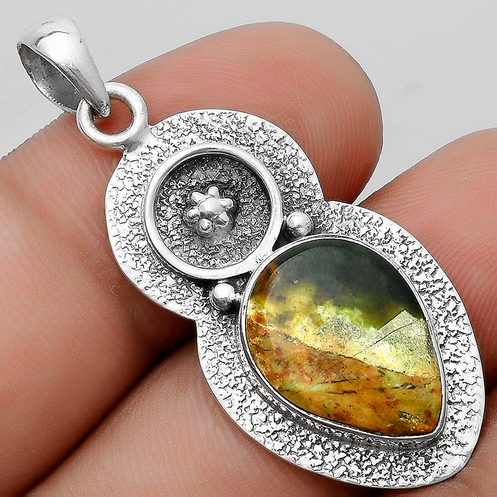 Natural Chrome Chalcedony Pendant P-1716 SDP121693
