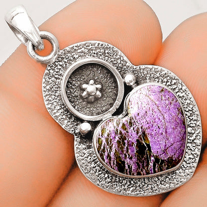 Heart Natural Purpurite South Africa Pendant P-1716 SDP121700