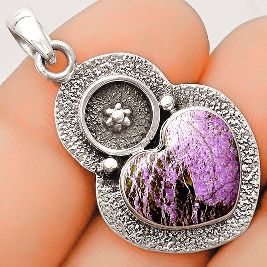 Heart Natural Purpurite South Africa Pendant P-1716 SDP121700