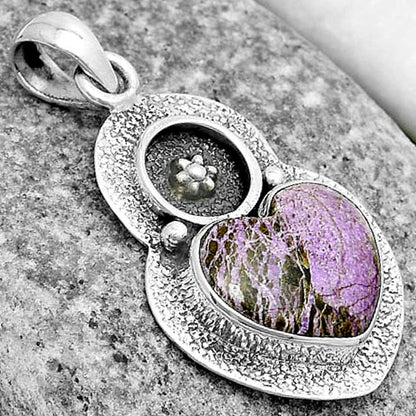 Heart Natural Purpurite South Africa Pendant P-1716 SDP121700