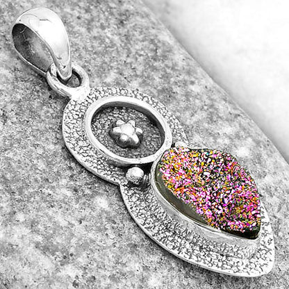Natural Titanium Druzy Pendant P-1716 SDP121702