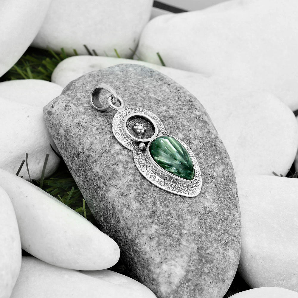 Natural Russian Seraphinite Pendant P-1716 SDP121729