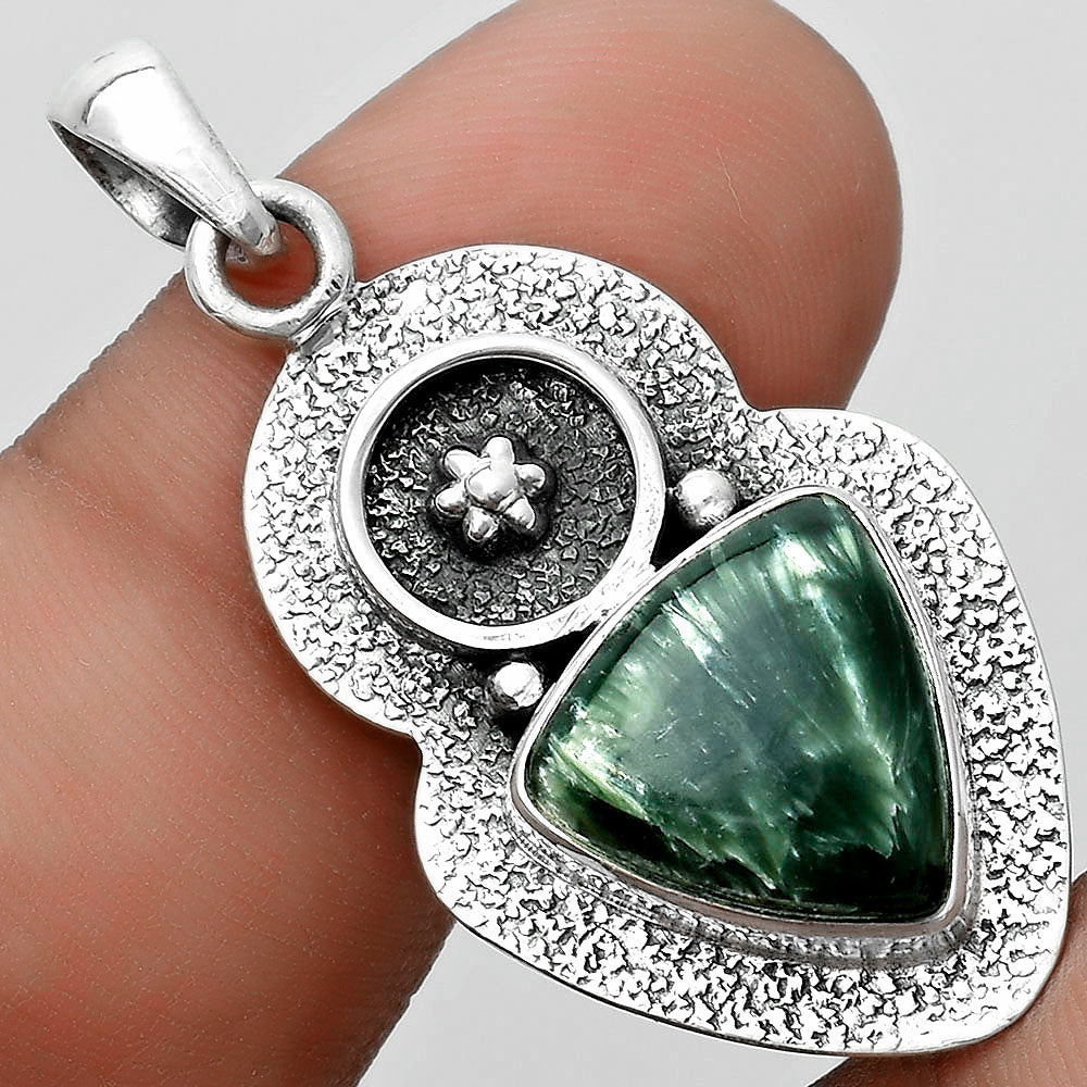 Natural Russian Seraphinite Pendant P-1716 SDP121731