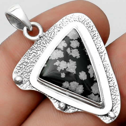 Natural Snow Flake Obsidian Pendant P-1498 SDP121760