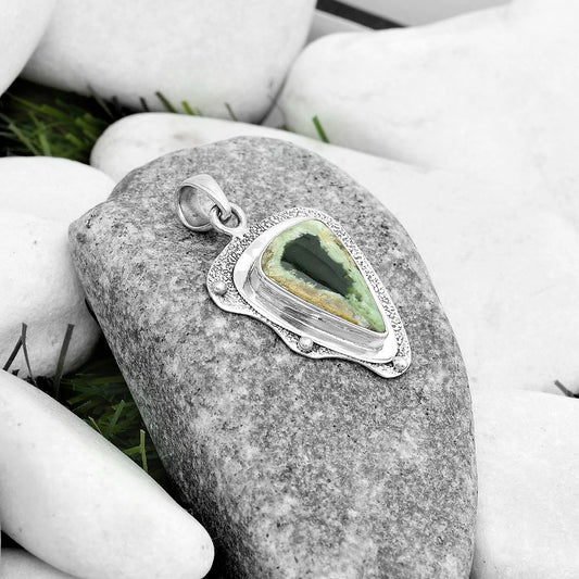 Natural Chrome Chalcedony Pendant P-1498 SDP121766