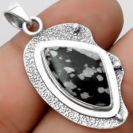 Natural Snow Flake Obsidian Pendant P-1498 SDP121769