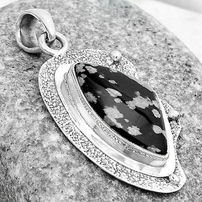Natural Snow Flake Obsidian Pendant P-1498 SDP121769