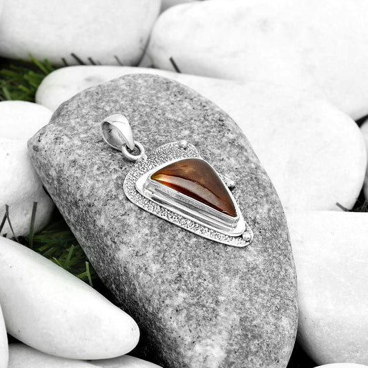 Natural Brown Fluorite Pendant P-1498 SDP121777