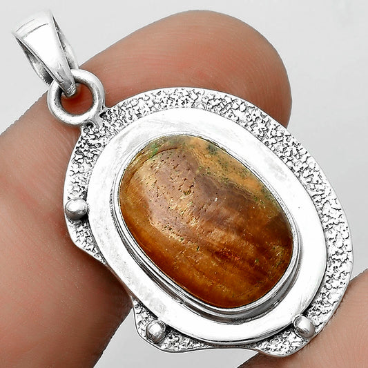 Natural Brown Fluorite Pendant P-1498 SDP121781