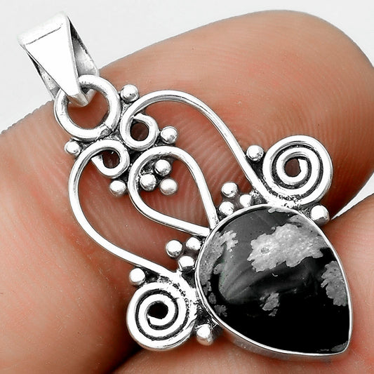 Natural Snow Flake Obsidian Pendant P-1553 SDP121812