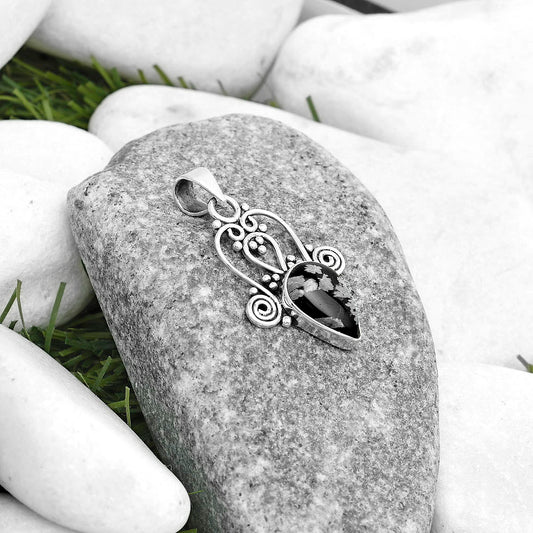 Natural Snow Flake Obsidian Pendant P-1553 SDP121820